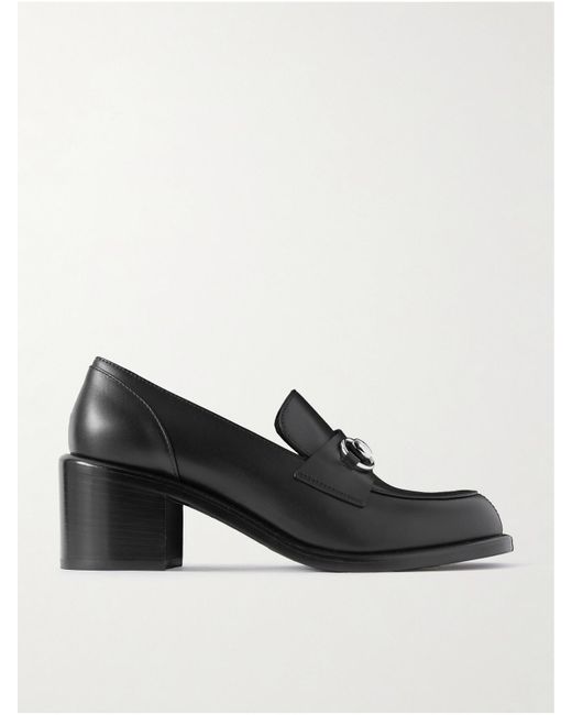 Gucci Black Savoy Pumps Aus Leder Mit Horsebit-Detail