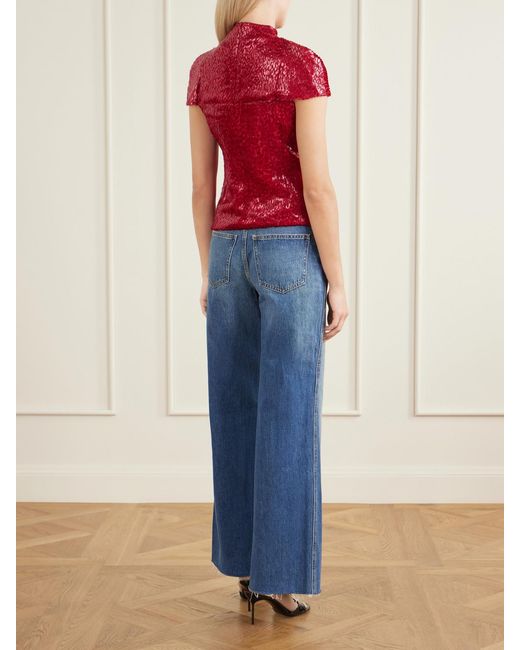 Self-Portrait Red Top With Lurex Thread