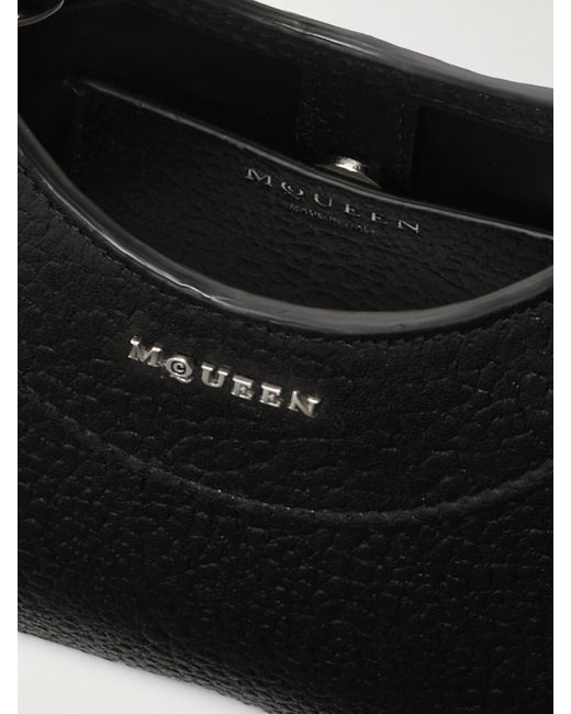Alexander McQueen Black T-Bar Tote Aus Strukturiertem Leder Mit Verzierung