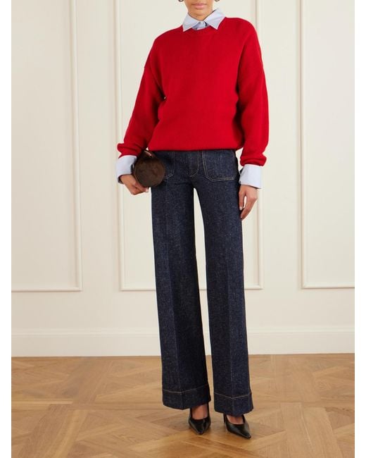 Victoria Beckham Blue Alina High-Rise Wide-Leg Jeans
