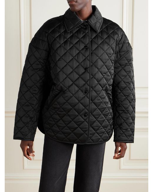 Totême  Black Quilted Recycled-Shell Jacket