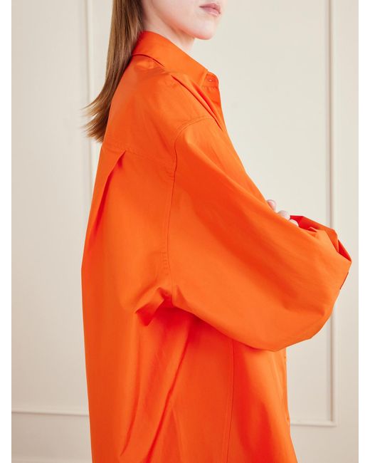 Loewe Orange Paula's Ibiza Anagram Embroidered Cotton Shirt