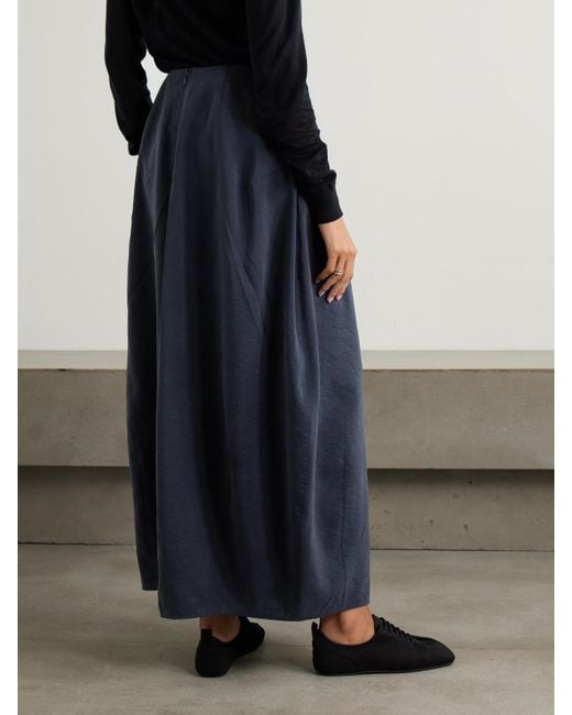 Totême  Blue Parachute Silk-Blend Maxi Skirt