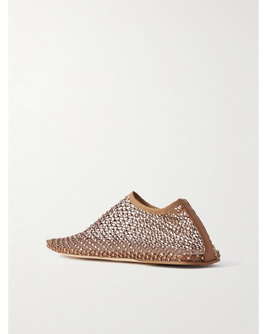 Christopher Esber Brown Minette Flache Schuhe Aus Mesh Mit Kristallen