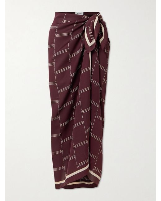 Matteau Purple Printed Silk-Georgette Pareo