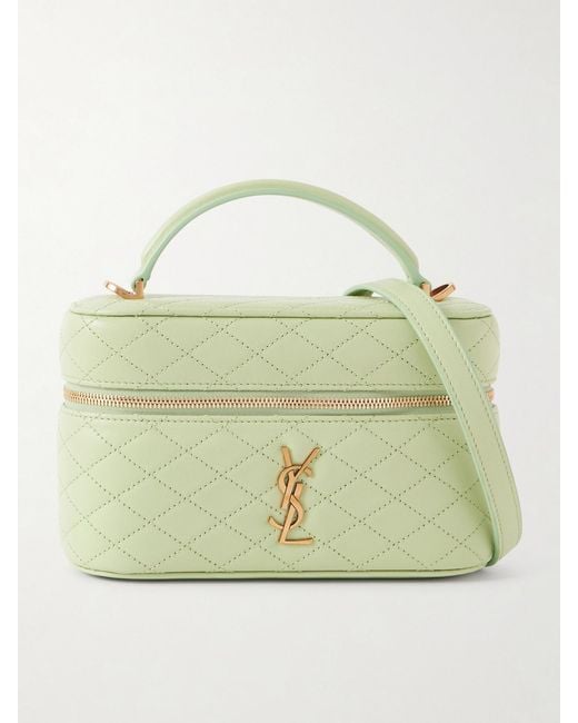 Saint Laurent Green Gaby Vanity Mini Quilted Leather Shoulder Bag
