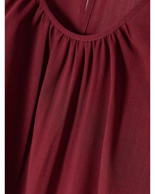 Joseph Broca Gathered Wool-Blend Crepe Blouse