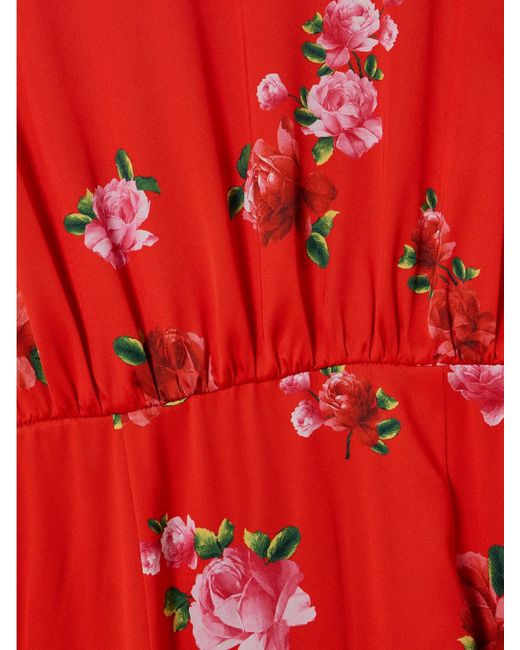 Magda Butrym Gathered Floral-Print Silk Maxi Dress