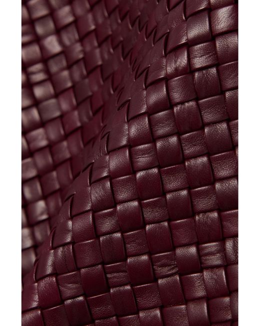 Bottega Veneta Purple Intrecciato Leather Skirt