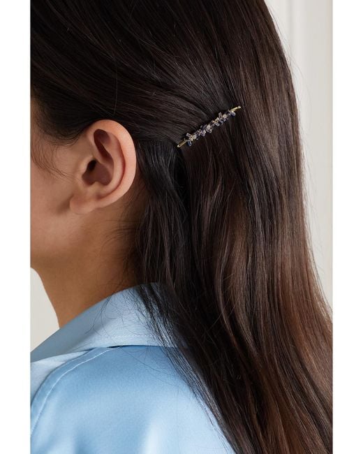 Suzanne Kalan Metallic 18-Karat, Sapphire And Diamond Hair Slide
