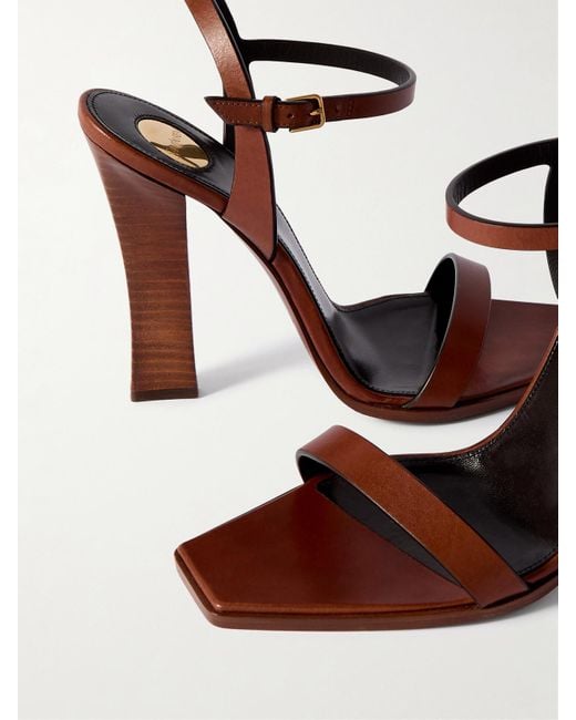 Saint Laurent Brown Susan Leather Sandals