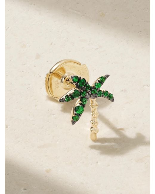 Yvonne Léon Metallic 18-Karat Tsavorite Earring