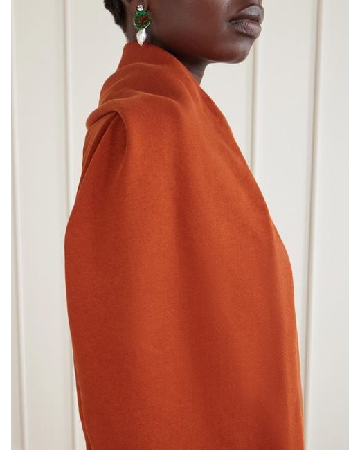 Dries Van Noten Orange Draped Cotton-Jersey Sweatshirt