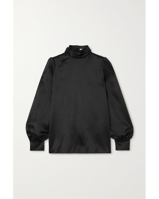 silk satin turtleneck blouse