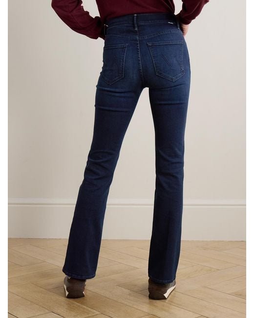 Mother Blue The Smokin Skimp High-Rise Bootcut Jeans