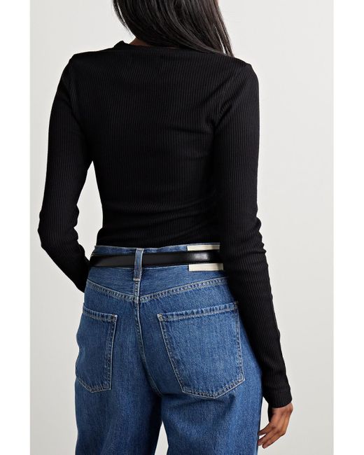 Citizens of Humanity Black Net Sustain Bina Ribbed Lyocell-Blend Top