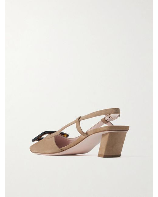 Escarpins À Brides Arrière En Daim Belle Vivier 45 Roger Vivier en coloris Natural