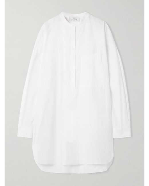 Matteau White Oversized Organic Cotton-Poplin Mini Shirt Dress