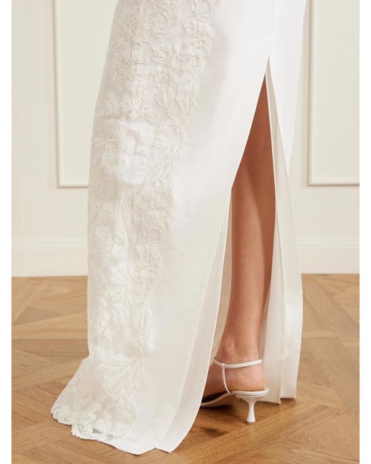 Christopher Esber White Reverie Lace And Silk-Satin Skirt