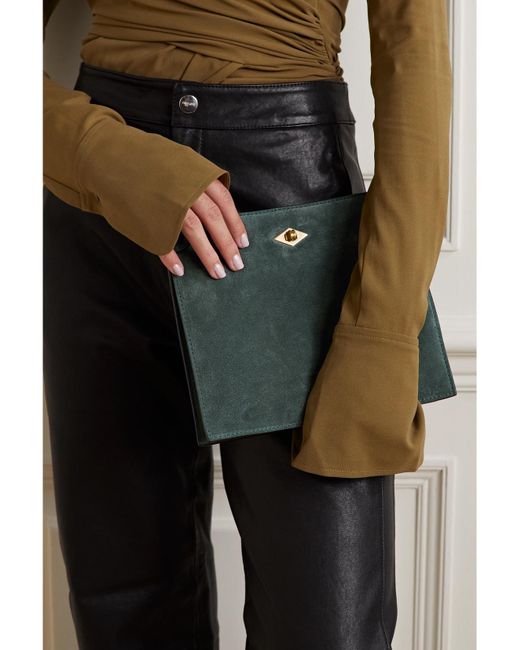 Metier Green Stowaway Suede Shoulder Bag