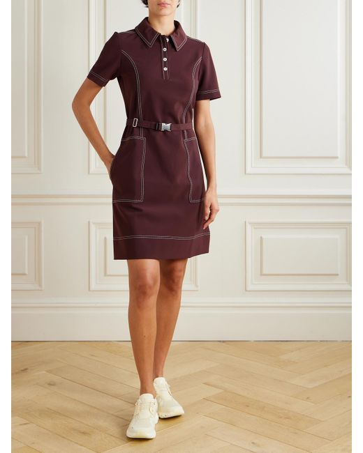 Tory Sport Red Minikleid Aus Jersey Mit Gürtel