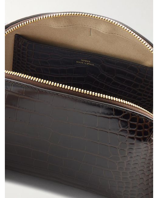 Totême  Black Croc-Effect Leather Clutch