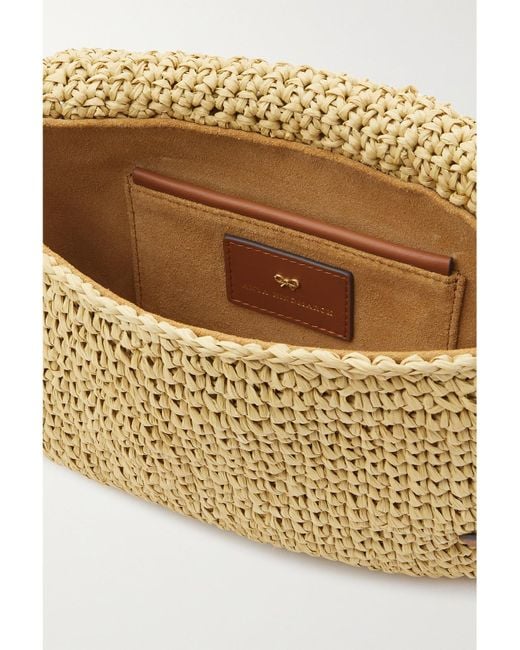 Anya Hindmarch Natural Bow Clutch Aus Raffiabast Mit Fransen