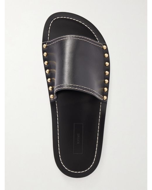 Totême  White Studded Leather Slides