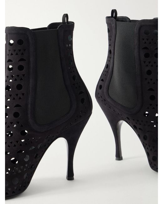 Alaïa Black Vienne 100 Suede Ankle Boots