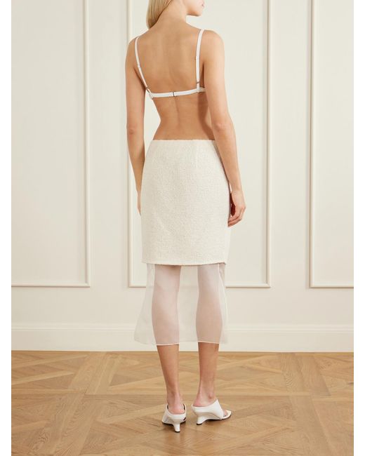 Khaite White Talita Cotton-Blend Poplin Bralette
