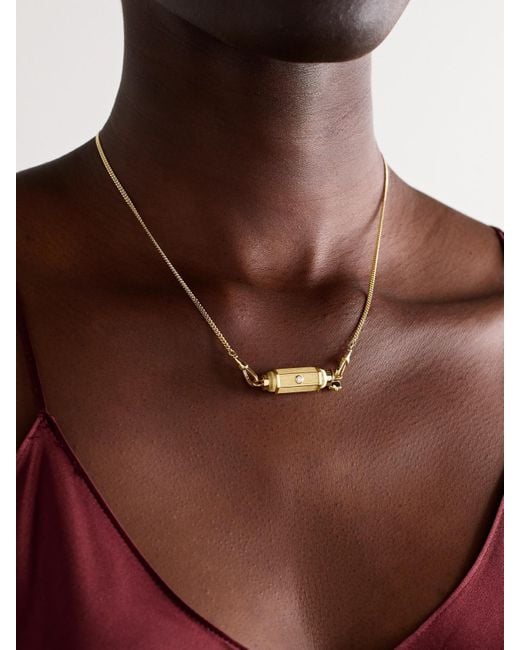Marie Lichtenberg Natural Baby Locket 18-Karat Diamond Necklace
