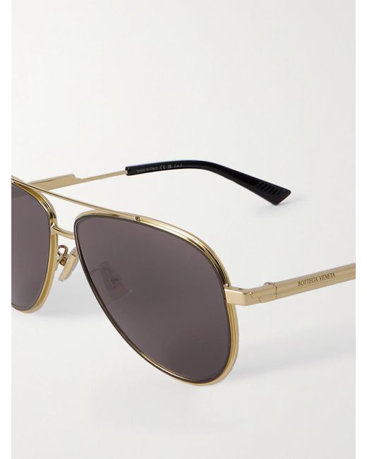 Bottega Veneta Metallic Aviator-Style-Tone Sunglasses