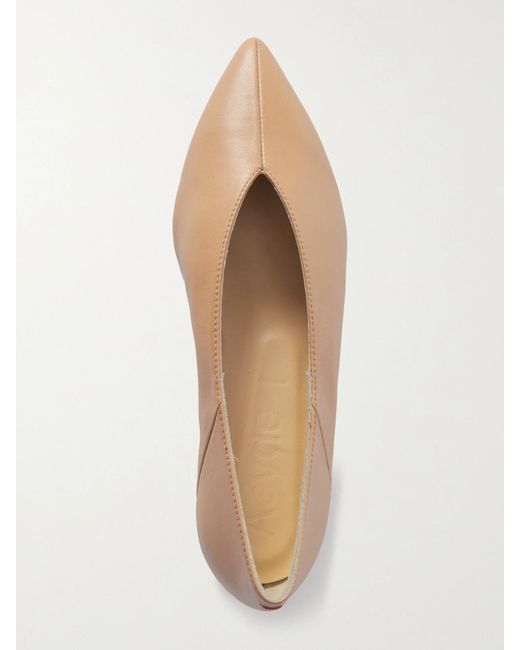Aeyde Natural Moa Leather Point-Toe Flats