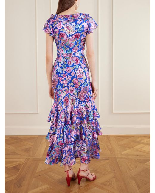 rixo purple dress Bondi Silk Midi Dress in Purple Ikat Bloom Lilac