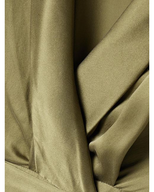 Zimmermann Green Silk-Satin Wrap Blouse