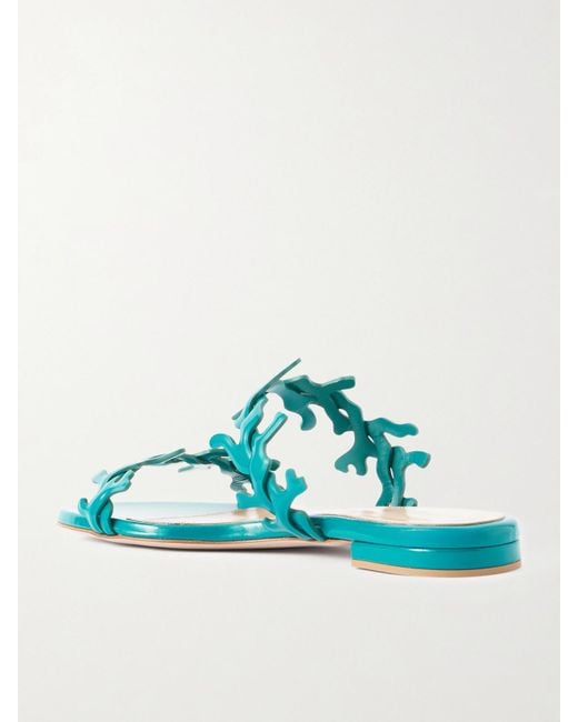 Gianvito Rossi Blue Nuit 95 Patent-Leather Sandals