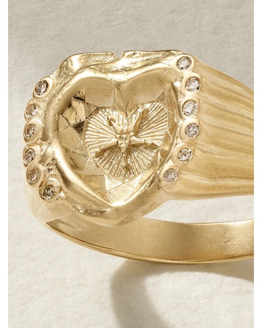Pascale Monvoisin Natural Chiara 9-Karat Diamond Signet Ring