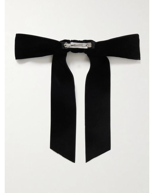 Jennifer Behr Black Adley Velvet Bow Hair Clip