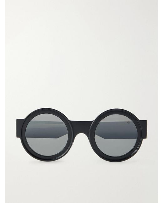 Moncler Black Round-Frame Acetate Sunglasses