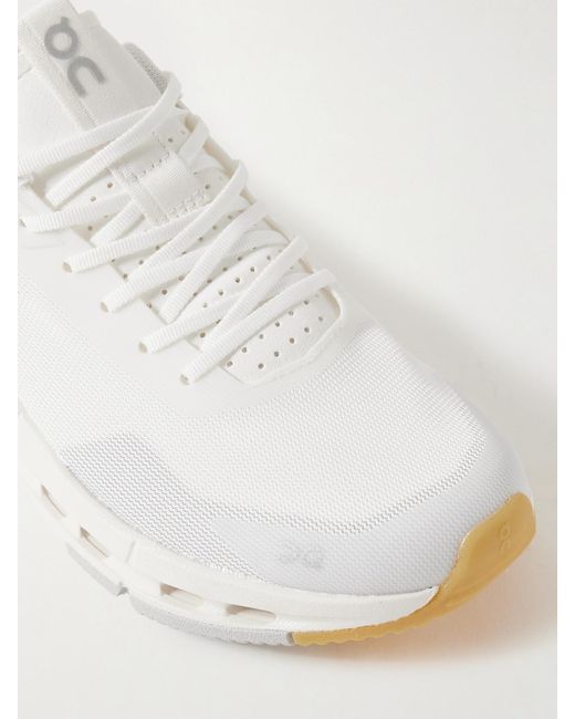 On Shoes White Cloudnova Form 2 Felt And Rubber-Trimmed Mesh Sneakers