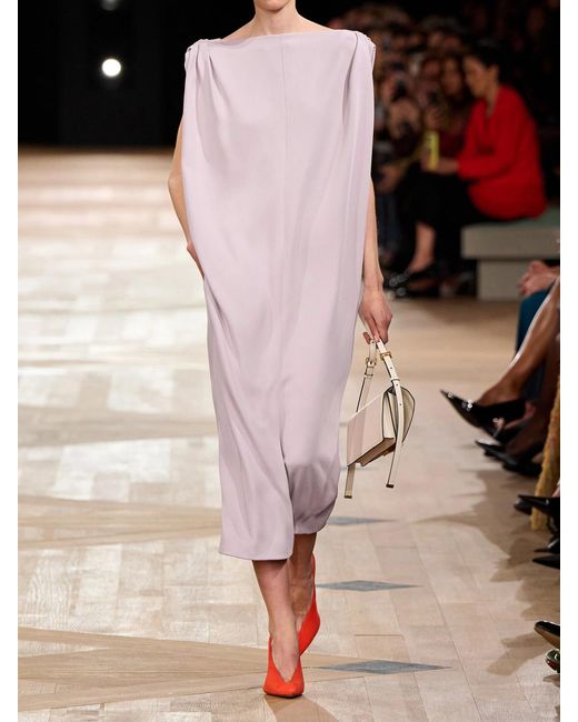 Balenciaga Pink Sack Silk And Wool-Blend Cady Midi Dress
