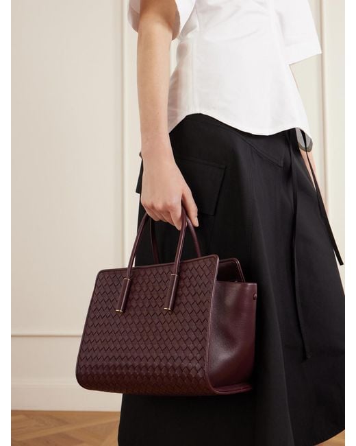 Bottega Veneta Purple Barbara Intrecciato Leather Shoulder Bag