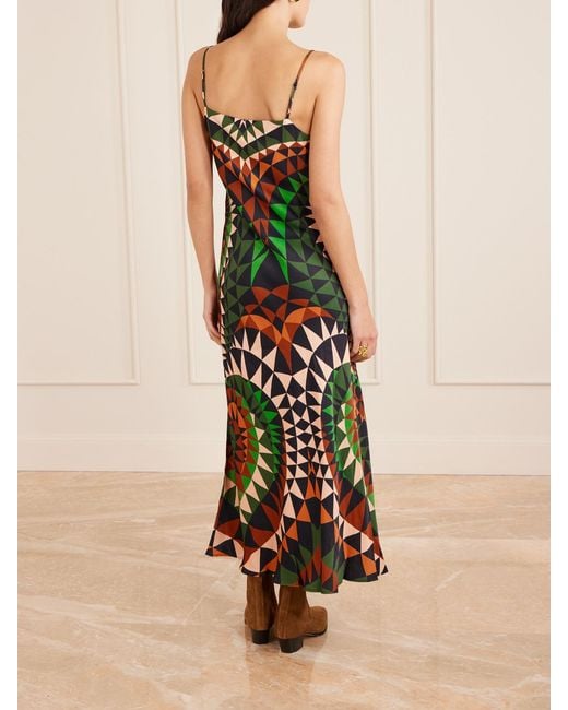 Farm Rio White Heart Deco Satin Maxi Dress