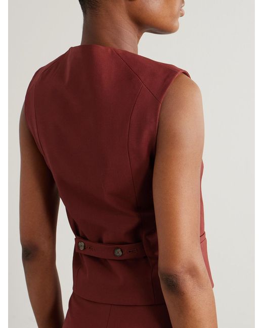 Loulou de Saison Red Teora Stretch-Wool Vest