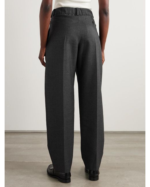 Givenchy Gray Pleated Wool Tapered Pants