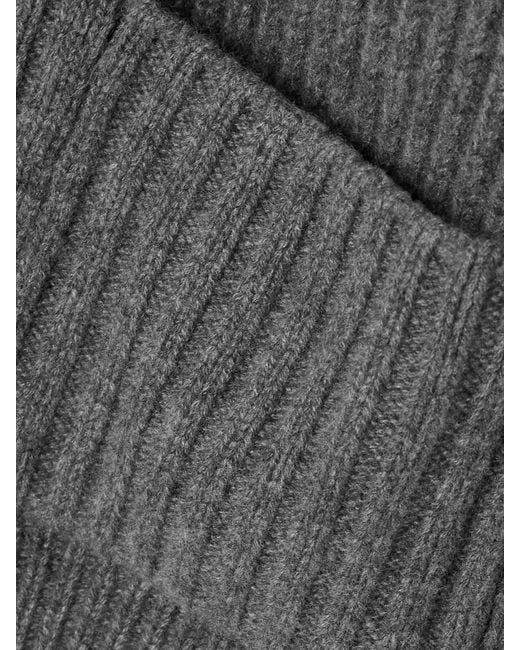 arch4 Gray Nara Ribbed Cashmere Zip-Up Cardigan