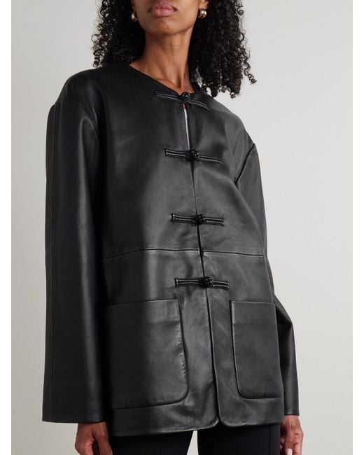 Rohe Black Oversized-Jacke Aus Leder