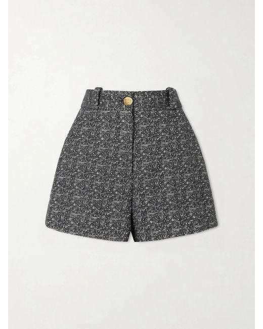 Blazé Milano Gray Antalya Teke Cotton-Blend Tweed Shorts