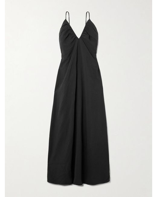 Rohe Black Maxikleid Aus Crêpe Aus Einer Seidenmischung Mit Freier Rückenpartie Und Raffungen
