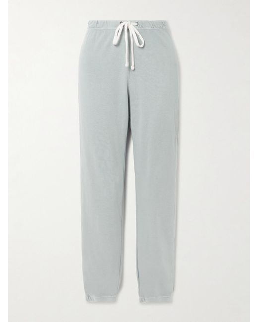 James Perse Gray Vintage French Cotton-Terry Track Pants